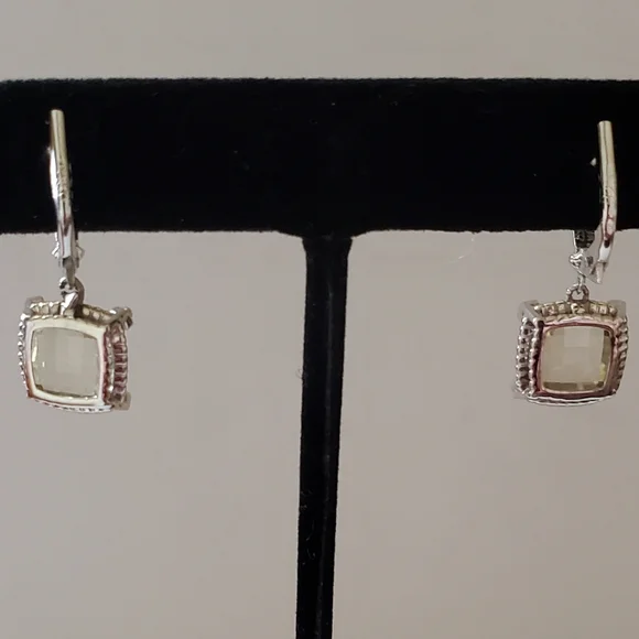Judith Ripka Canary Quartz Earrings - Picture 3 of 5